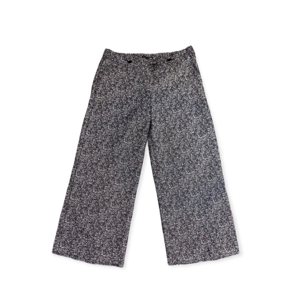 Express black/white Wide-Leg Crop Pants pants size 4